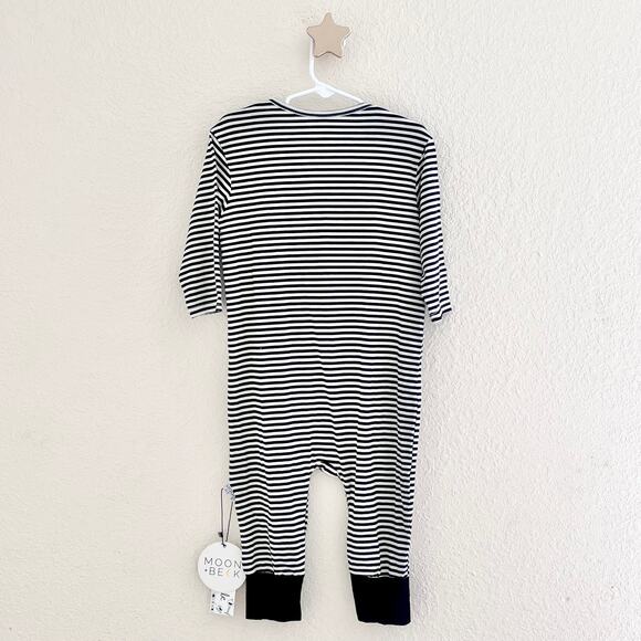 Moon + Beck Unisex Toddler 4T Black White Striped Long Sleeve Bodysuit NWT - Picture 5 of 5